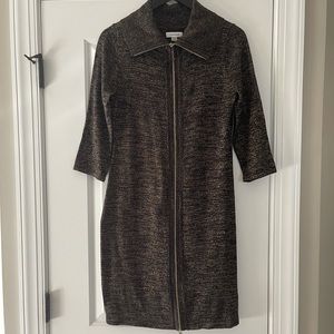 A beautiful Calvin Klein gold and black sweater dress
